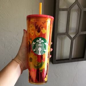 NWT Starbucks Floral Strawberry Tumbler